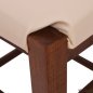 Preview: Traditioneller Ηocker aus Buchenholz in Farbe Walnuss mit Sitz aus Ekru Pu