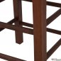 Preview: Traditioneller Ηocker aus Buchenholz in Farbe Walnuss mit Sitz aus Ekru Pu