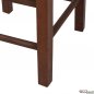 Preview: Traditioneller Ηocker aus Buchenholz in Farbe Walnuss mit Sitz aus Ekru Pu