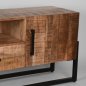 Preview: TV stand Bolivia 174x40x60 cm rough mango wood | Black metal