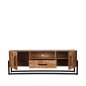 Preview: TV stand Bolivia 174x40x60 cm rough mango wood | Black metal