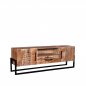 Preview: TV stand Bolivia 174x40x60 cm rough mango wood | Black metal