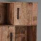 Preview: Regalschrank Bolivien 100x40x150 Cm Raues Mangoholz | Schwarzes Metall