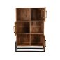 Preview: Regalschrank Bolivien 100x40x150 Cm Raues Mangoholz | Schwarzes Metall