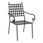 Preview: Metal armchair in black color 57x60x92 cm