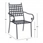 Preview: Metal armchair in black color 57x60x92 cm