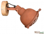 Preview: "Grid" wandlampe in der farbe rost und mangoholz