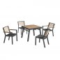 Preview: Outdoor Ess-Set 5-teilig "York" aus anthrazit Aluminium und Teakholz