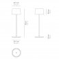 Preview: Tischlampe "Olivia" aus Aluminium in braun 35 cm Höhe