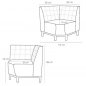 Preview: Viggo Eck-Sitzbank 85x85 cm in Farbe Braun