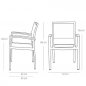 Preview: Outdoor Sessel "Cenon" aus Aluminium in schwarz 53x85x43x57cm stapelbar