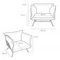 Preview: "Floral" armchair made of beige teddy boucle and black metal frame