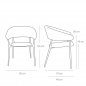 Preview: Outdoor Sessel "Jacco" aus Aluminium und Seilgeflecht in olivgrün 57x77,5x45x60 cm stapelbar