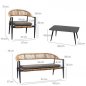 Preview: JONAH LOUNGESET | 4-TEILIGES GEWEBE ALUMINIUM NATUR