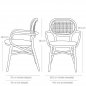 Preview: Outdoor armchair "Jaya" aluminum in black, stackable