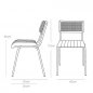 Preview: "Jens" chair made of real buffalo leather with rattan back and metal legs in black color