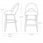 Preview: "Jyll" bar stool made of black velvet and legs made of black solid beech