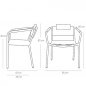 Preview: Outdoor Sessel "Kiwi" aus Aluminium und Seilgeflecht in blau 61x80x46x65cm cm stapelbar