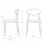 Preview: Outdoor chair "Otry" made of polypropylene in white 50x89x46x44cm stackable