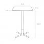 Preview: Bistro Bartisch "Frame" 70x70 cm aus braunem Marmor Epoxy und Metallrahmen