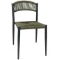 Preview: "Jonah" chair in anthracite/olive green made of wicker look aluminium