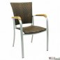 Preview: ARUBA Aluminium Stapelsessel in Lederlook