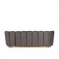 Preview: 3-Sitzer Sofa "Blaze" aus grauem Samt und goldenem Metallgestell