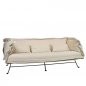Preview: 3-Sitzer Sofa "Sino" aus beigefarbenem Teddyboucle und mattschwarzem Metallrahmen