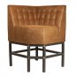 Preview: Vinnie Eck-Sitzbank hoch 80x80 cm in Farbe Cognac