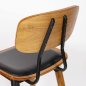 Preview: Barhocker "Studo" aus schwarzem Kunstleder und Gestell aus Eiche und Metall