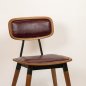 Preview: Barhocker "Studo" aus bordeaux rotem Kunstleder und Gestell aus Eiche und Metall