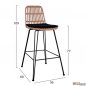 Preview: Barhocker Allegra Wicker mit schwarzem Kissen in Beige