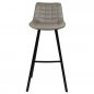 Preview: Artificial leather upholstered barchair "Binq" with metal legs in grey