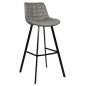 Preview: Artificial leather upholstered barchair "Binq" with metal legs in grey