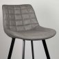 Preview: Artificial leather upholstered barchair "Binq" with metal legs in grey