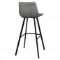 Preview: Artificial leather upholstered barchair "Binq" with metal legs in grey