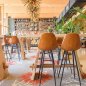 Preview: "Danton" bar stool made of brown synthetic leather and metal frame