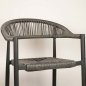 Preview: Barhocker "Jonah A" aus grauem UV-beständigem Draht (Seilgeflecht) und Aluminiumrahmen