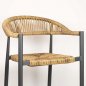 Preview: Barhocker "Jonah A" aus natürlich braunem UV-beständigem Draht (Seilgeflecht) und Aluminiumrahmen