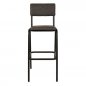 Preview: Bar stool "Skool Anthracite" made of wood, anthracite synthetic leather and metal frame