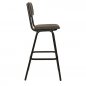 Preview: Bar stool "Skool Anthracite" made of wood, anthracite synthetic leather and metal frame