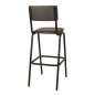 Preview: Bar stool "Skool Anthracite" made of wood, anthracite synthetic leather and metal frame