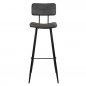 Preview: "Teddy" bar chair in faux leather in anthracite gray color and metal legs