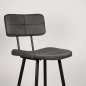 Preview: "Teddy" bar chair in faux leather in anthracite gray color and metal legs