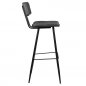 Preview: "Teddy" bar chair in faux leather in anthracite gray color and metal legs