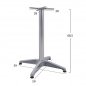 Preview: Outdoor Tischuntergestell Aluminium 58X58Χ68,5cm mit Kreuz 28x28cm Chrom