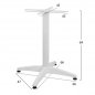 Preview: Outdoor Tischuntergestell in Aluminium weiss 66x66x69cm mit Kreuz 45x45cm