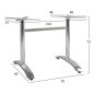 Preview: Tischuntergestell in Chromfarbe aus Metall mit zwei Säulen 78x60xH73 cm.