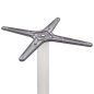 Preview: Tischuntergestell aus weißem Aluminium mit Klappboden in Grau | Höhe 73 cm