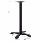 Preview: Metall Tischuntergestell "Mantemi" mittelhoch in schwarz matt 62x62x94 cm